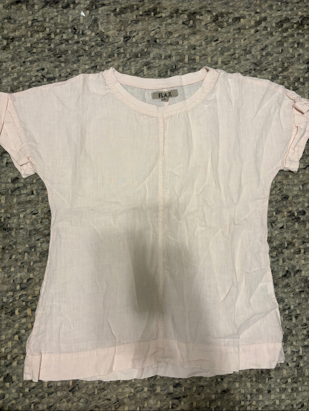 Flax Light Pink Short Sleeve Linen Tee